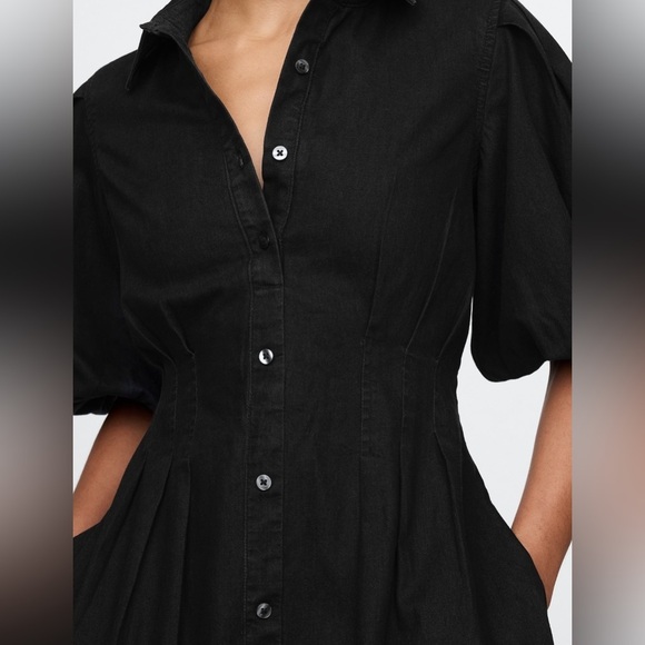NWT! Gap Black Bubble Mini Shirtdress - Size XS 🐯 - Picture 4 of 9